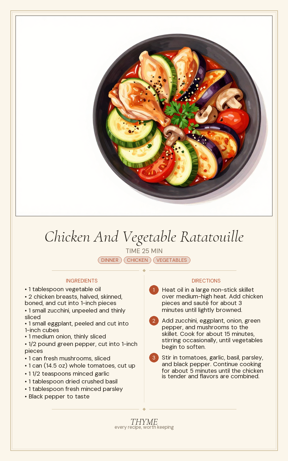 Chicken And Vegetable Ratatouille