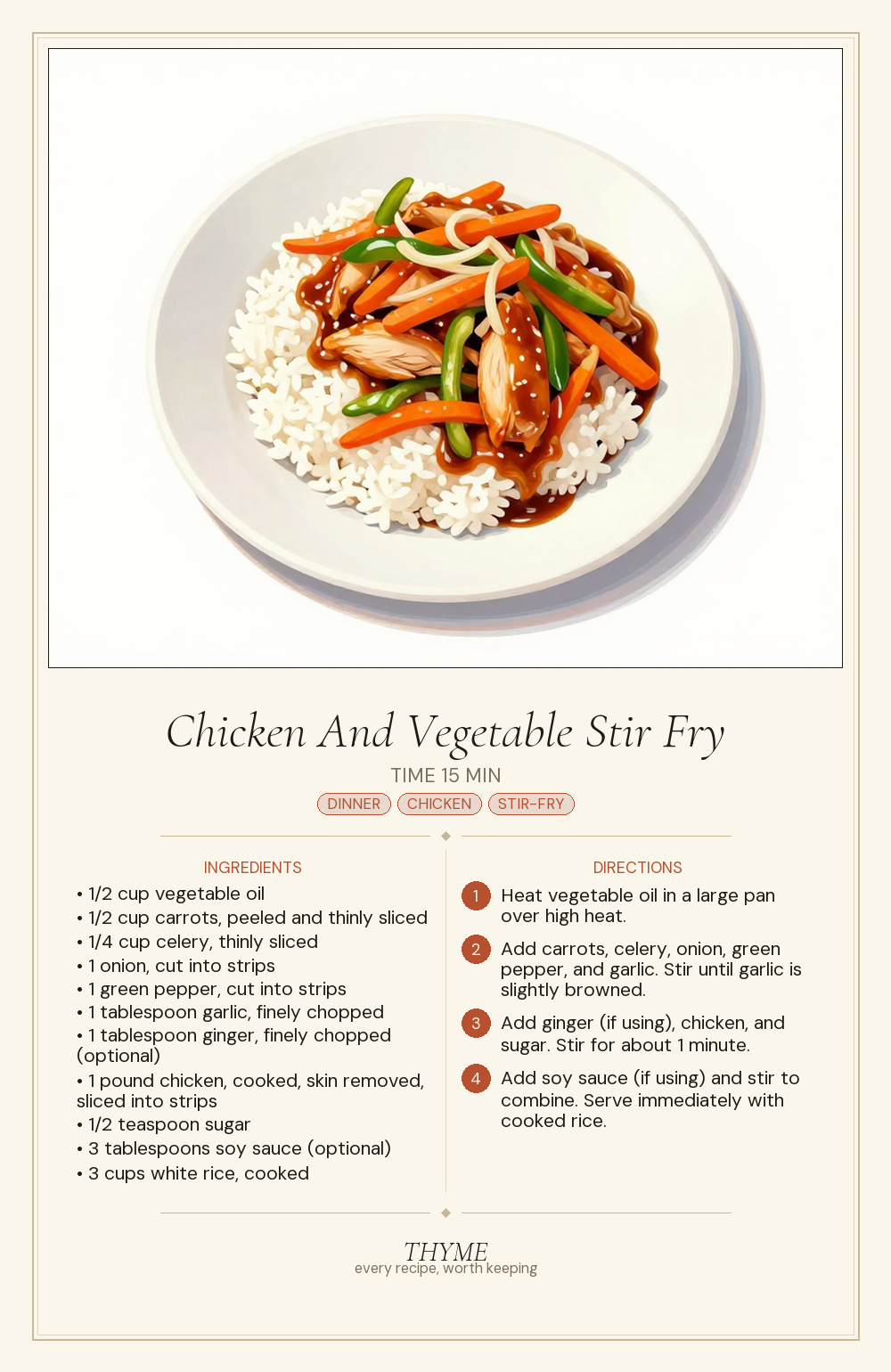 Chicken And Vegetable Stir Fry