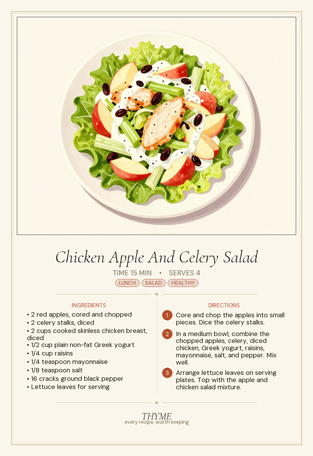 Chicken Apple And Celery Salad