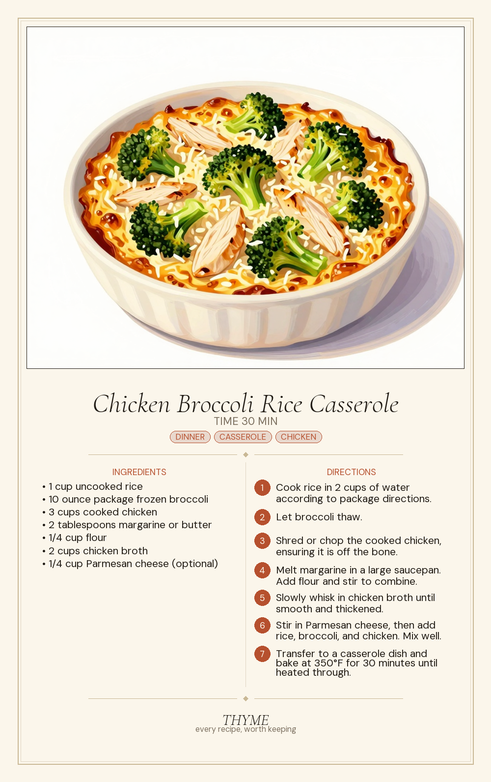 Chicken Broccoli Rice Casserole