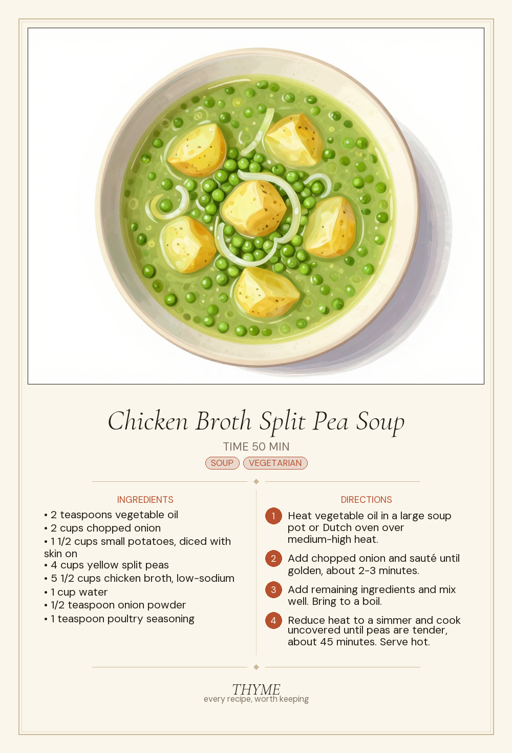 Chicken Broth Split Pea Soup