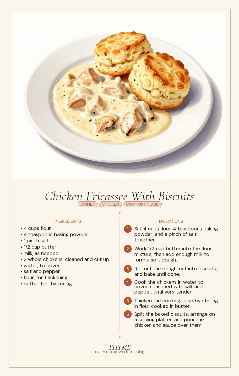 Chicken Fricassee With Biscuits