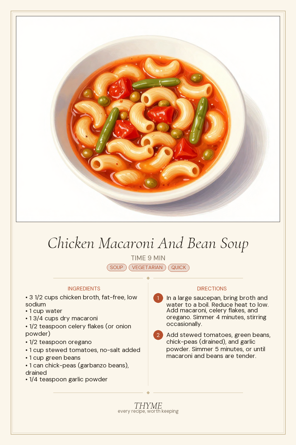 Chicken Macaroni And Bean Soup