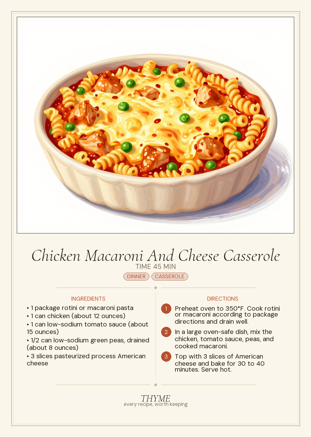 Chicken Macaroni And Cheese Casserole