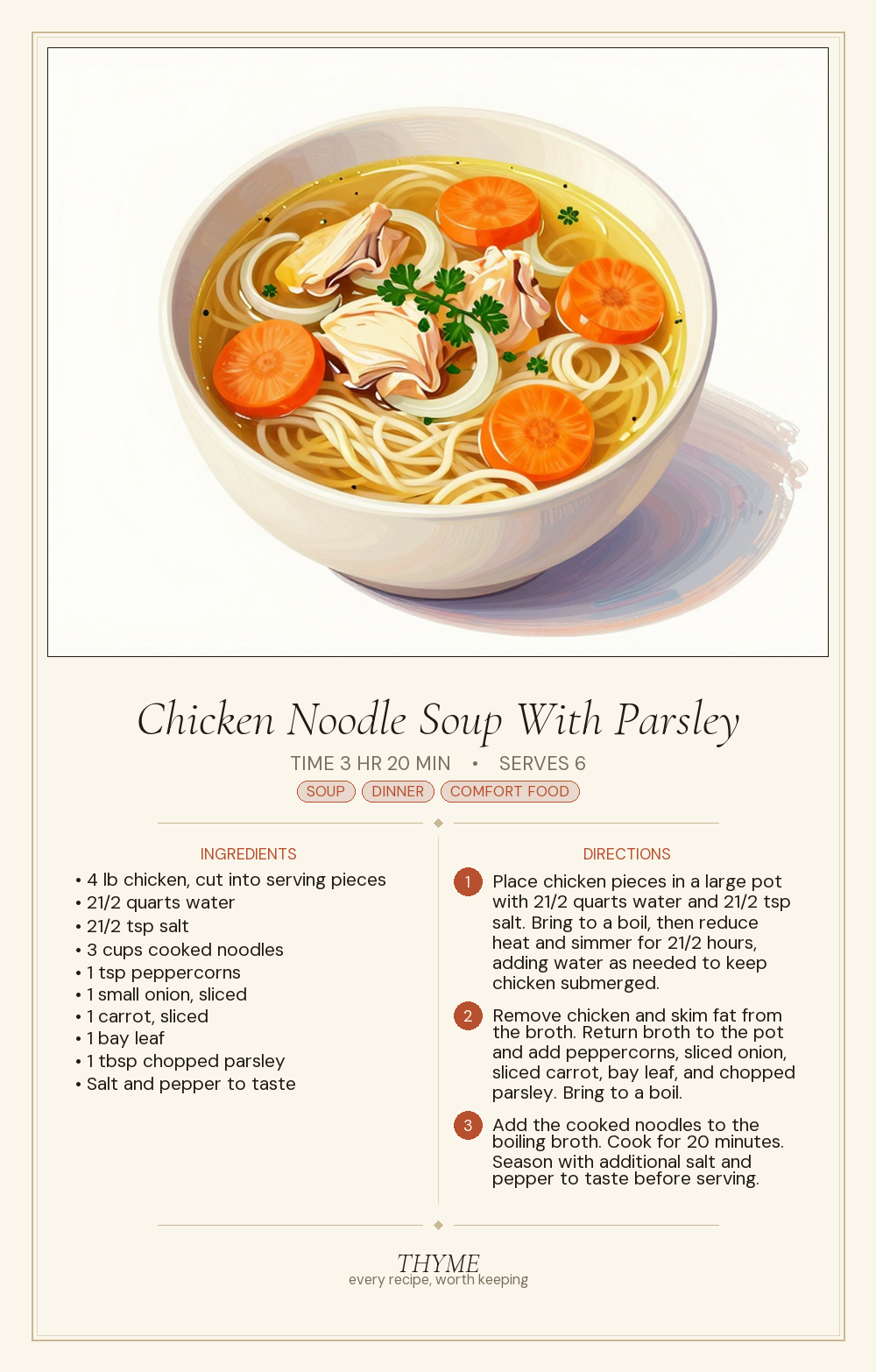 Chicken Noodle Soup With Parsley