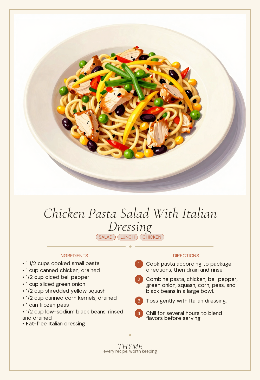 Chicken Pasta Salad With Italian Dressing