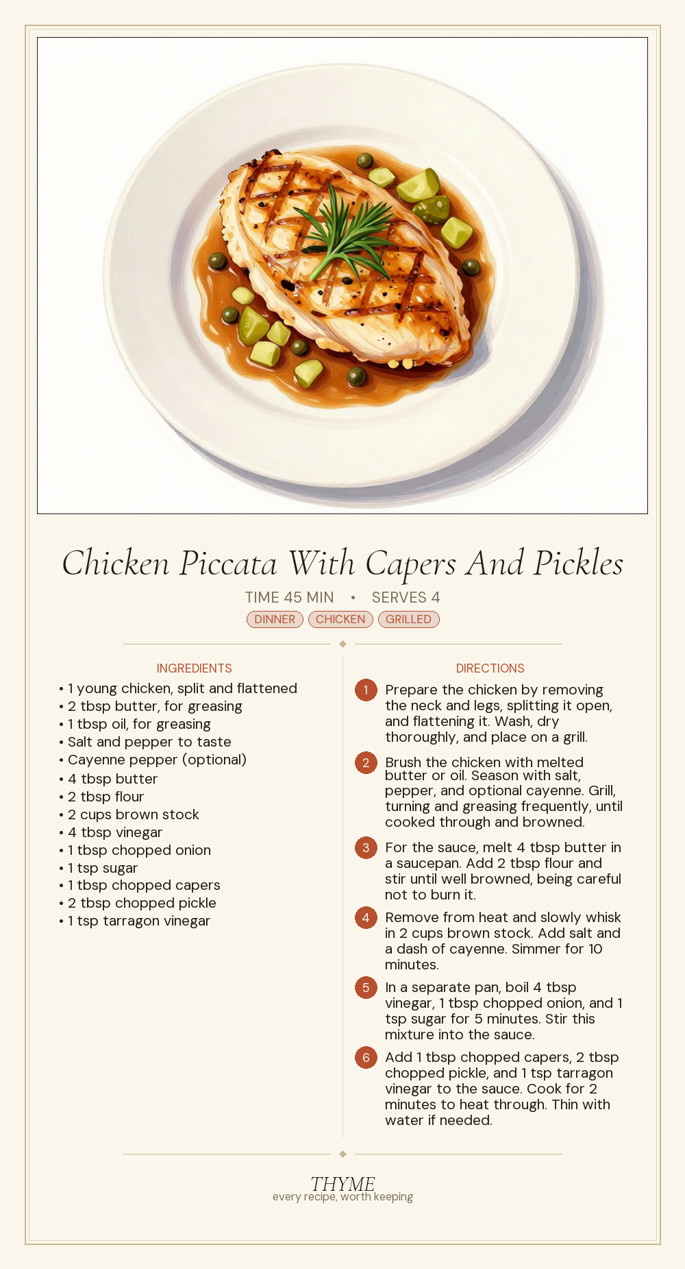 Chicken Piccata With Capers And Pickles