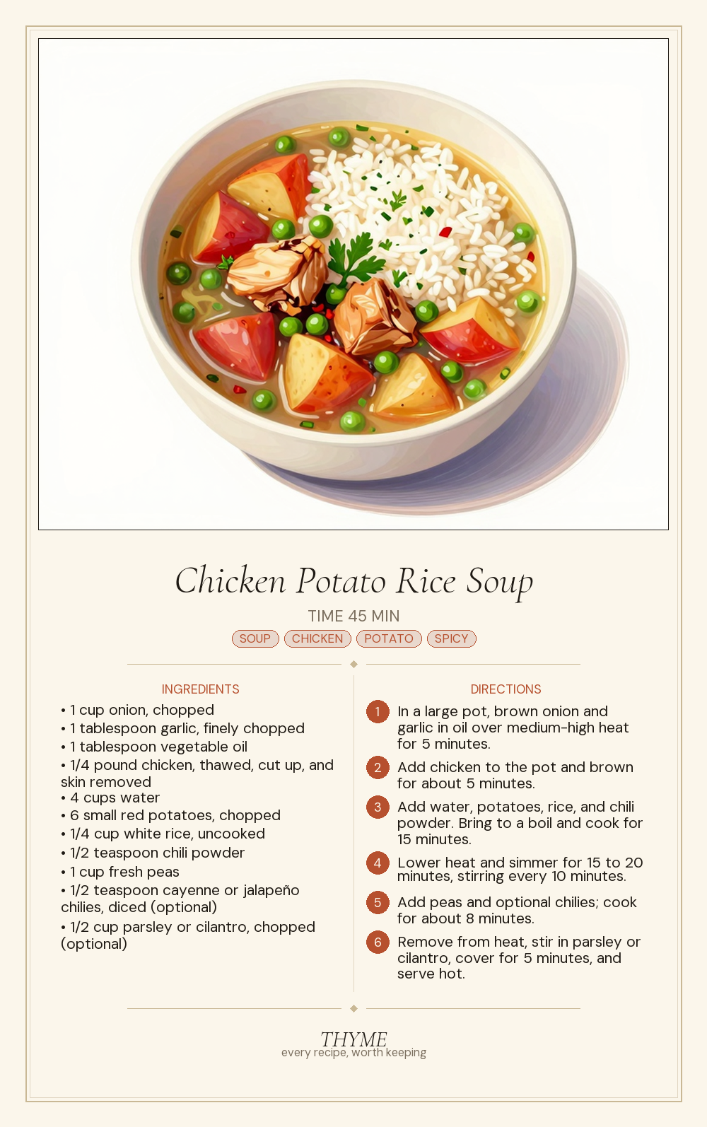 Chicken Potato Rice Soup