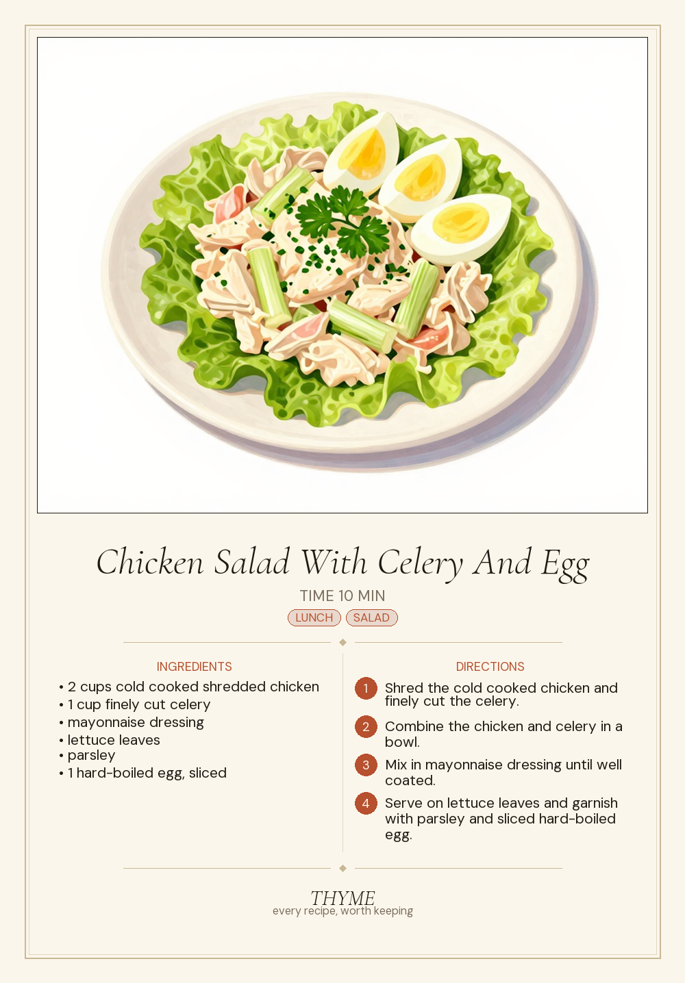 Chicken Salad With Celery And Egg
