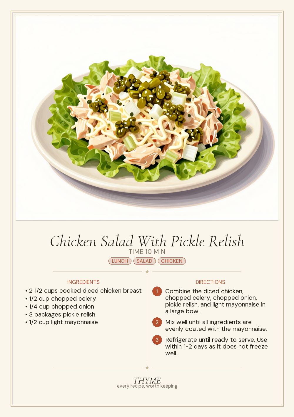 Chicken Salad With Pickle Relish