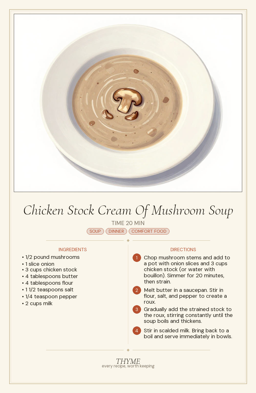 Chicken Stock Cream Of Mushroom Soup