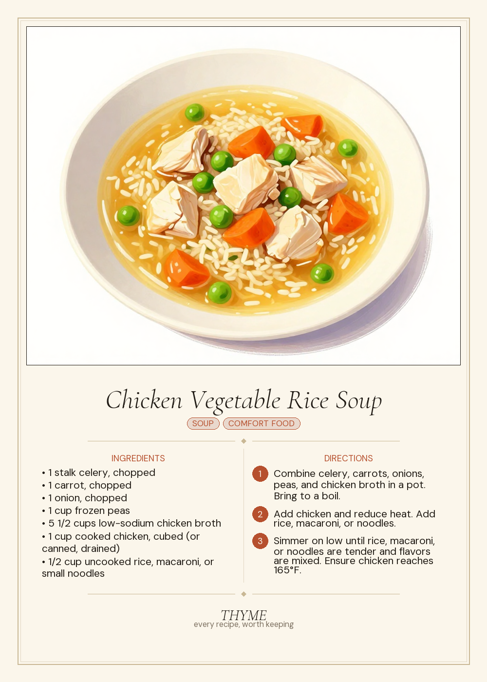 Chicken Vegetable Rice Soup