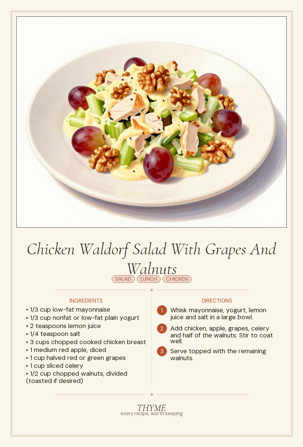 Chicken Waldorf Salad With Grapes And Walnuts