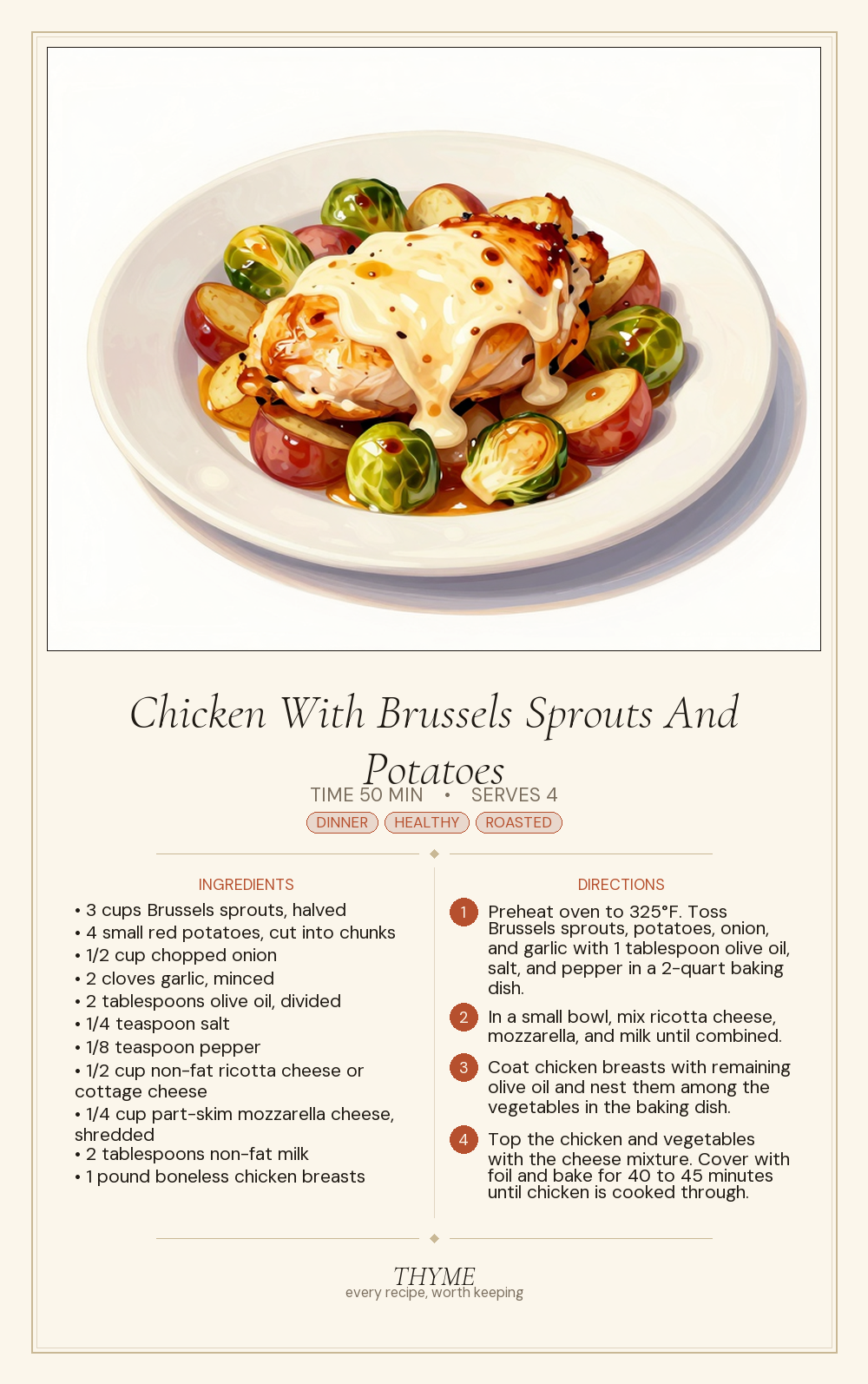 Chicken With Brussels Sprouts And Potatoes