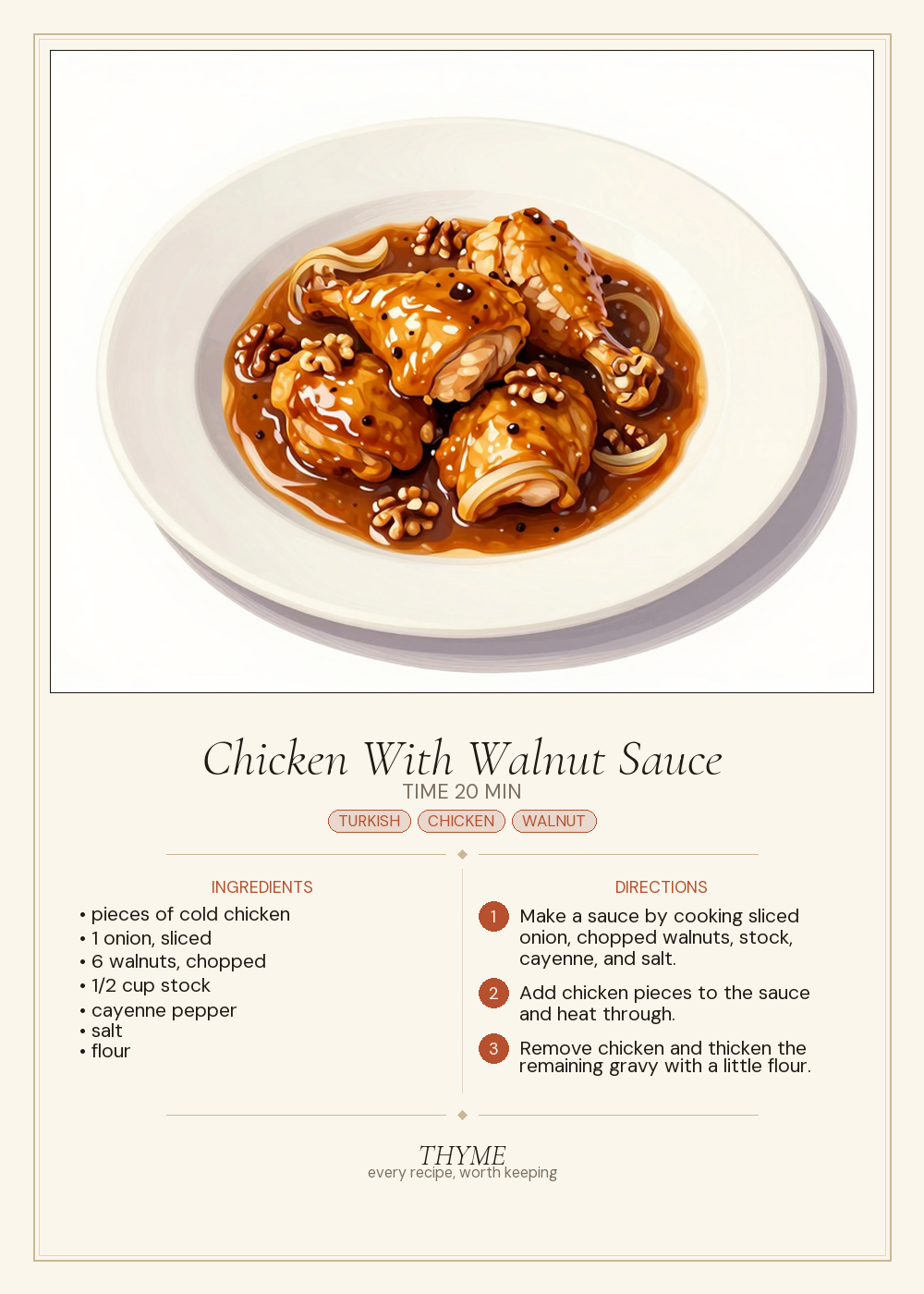 Chicken With Walnut Sauce