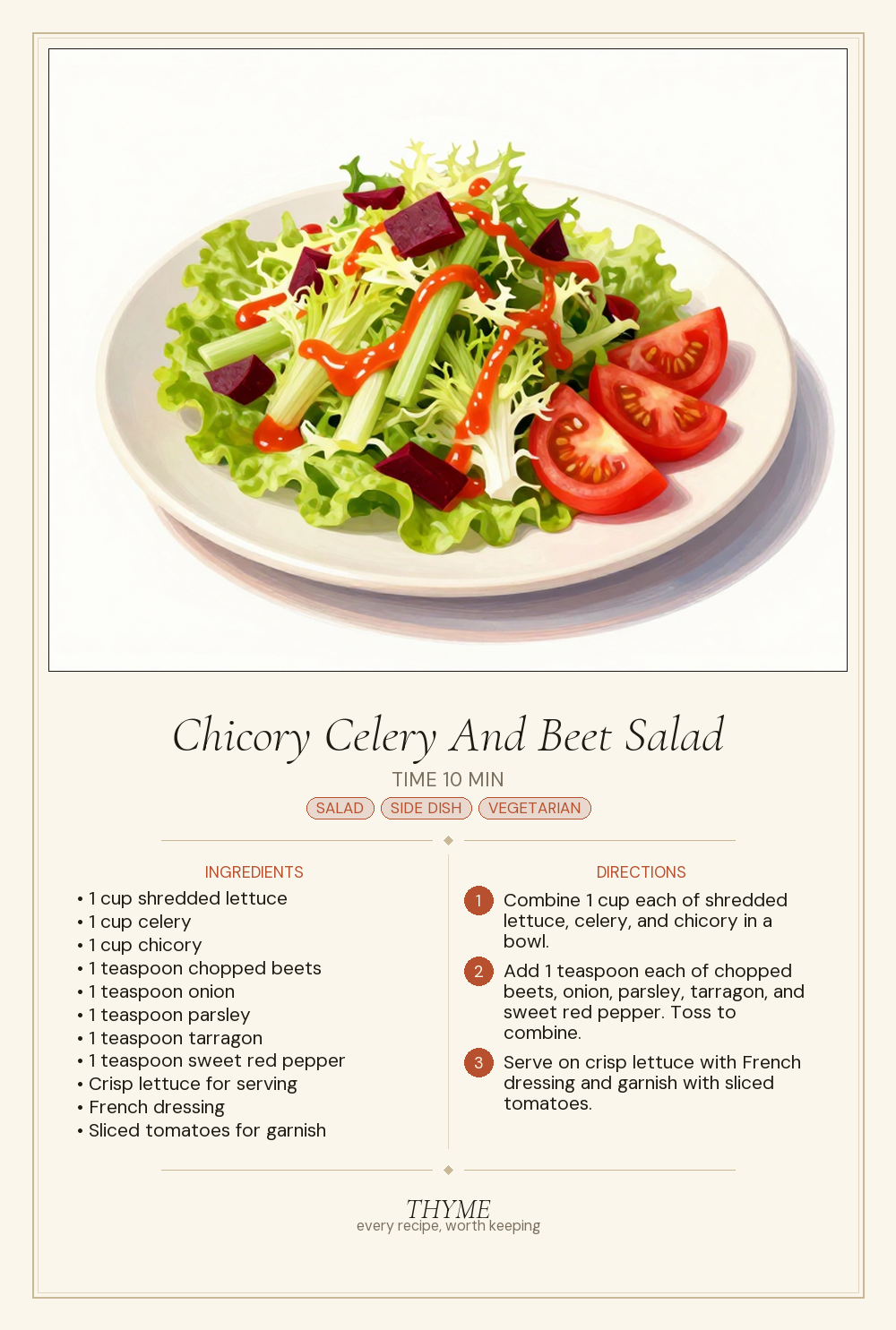 Chicory Celery And Beet Salad