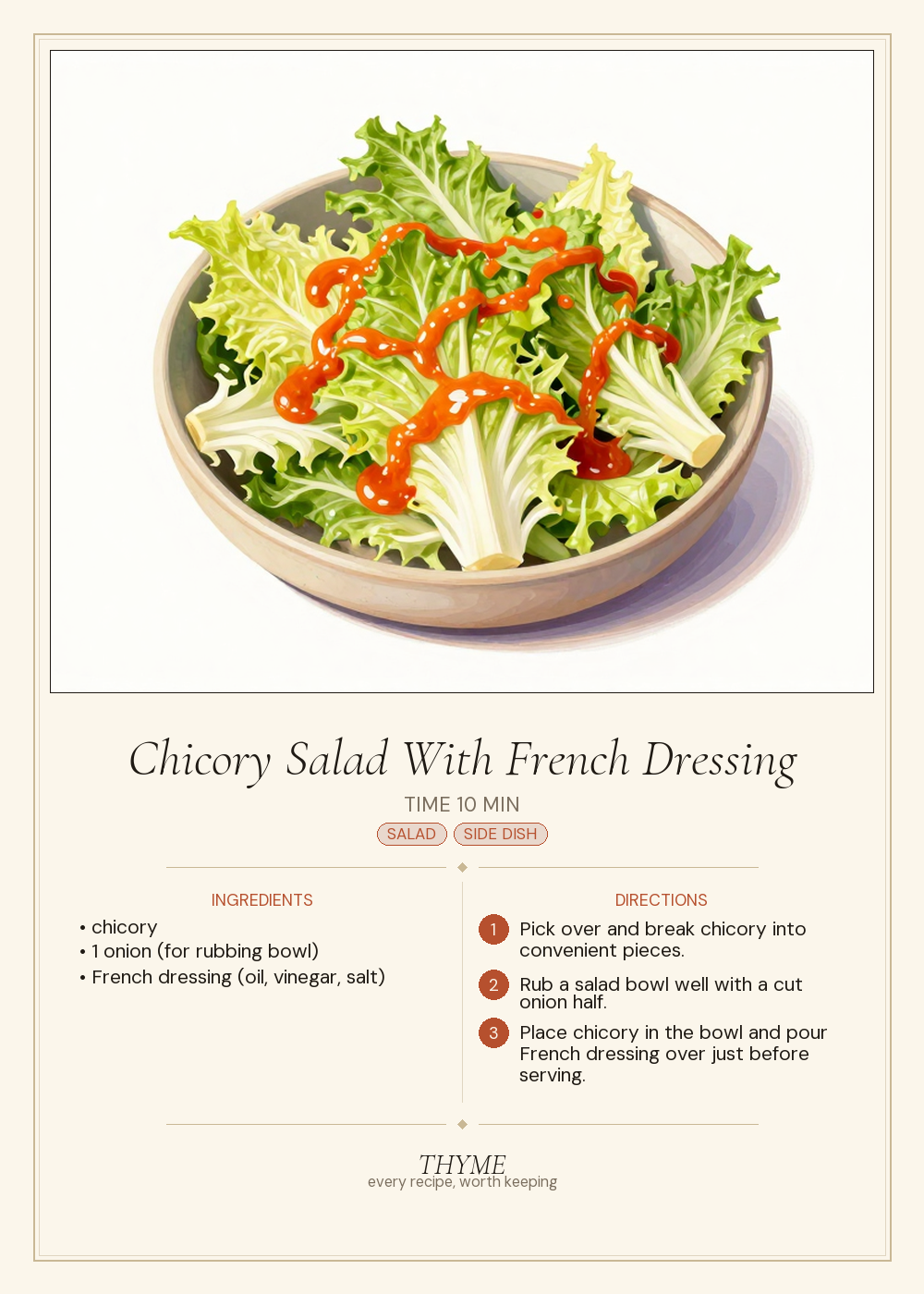Chicory Salad With French Dressing