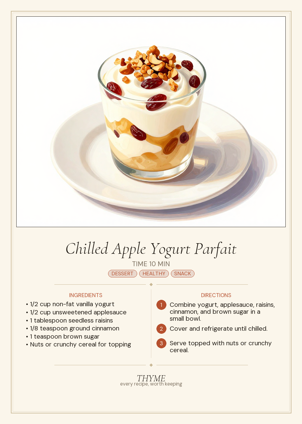 Chilled Apple Yogurt Parfait