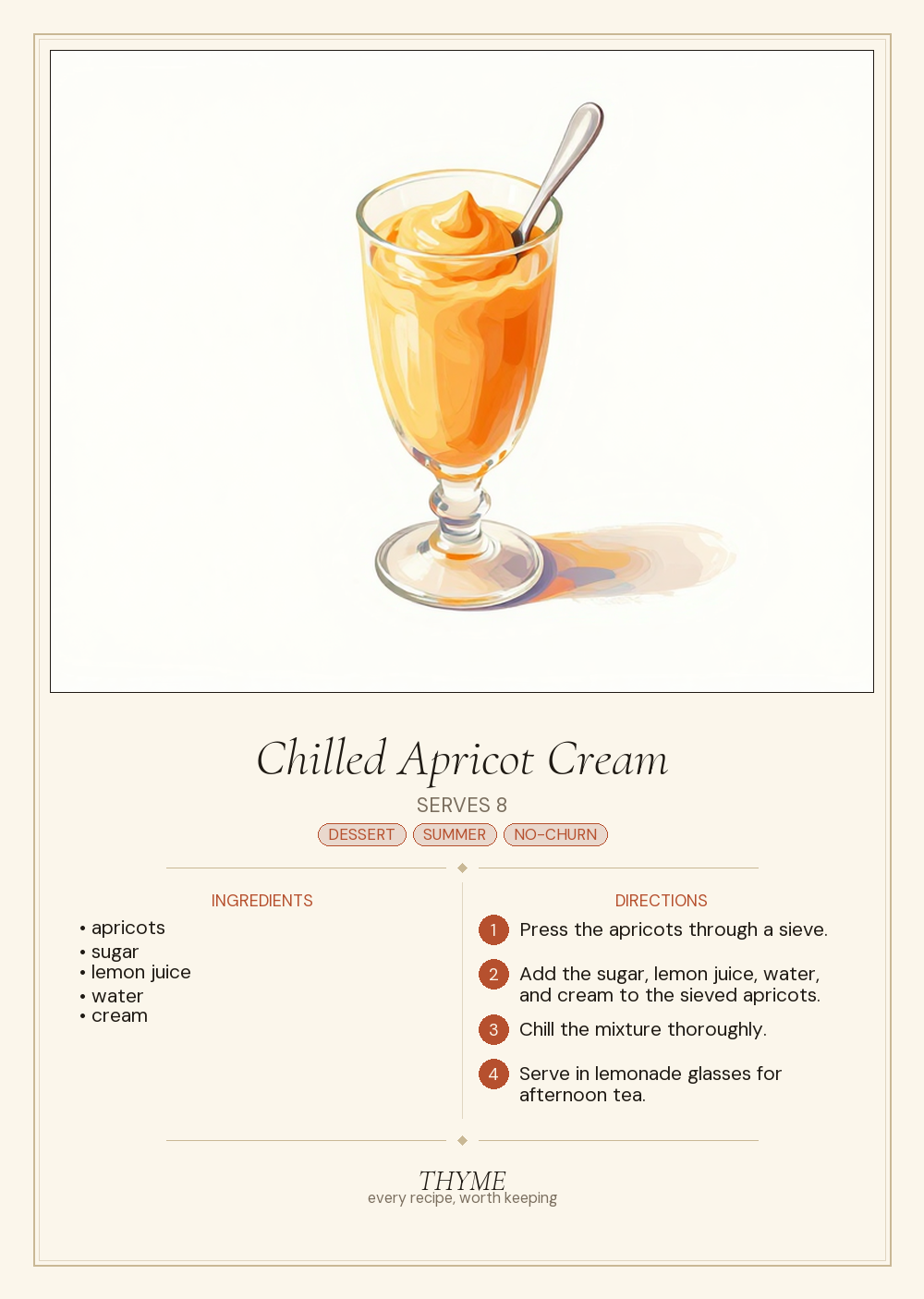 Chilled Apricot Cream