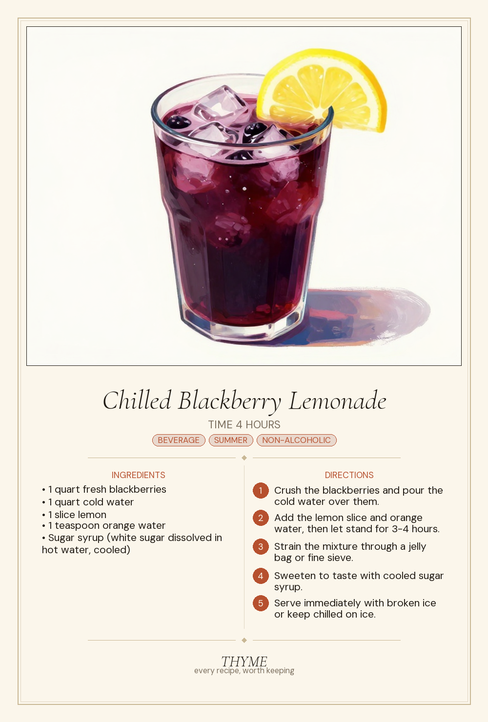Chilled Blackberry Lemonade