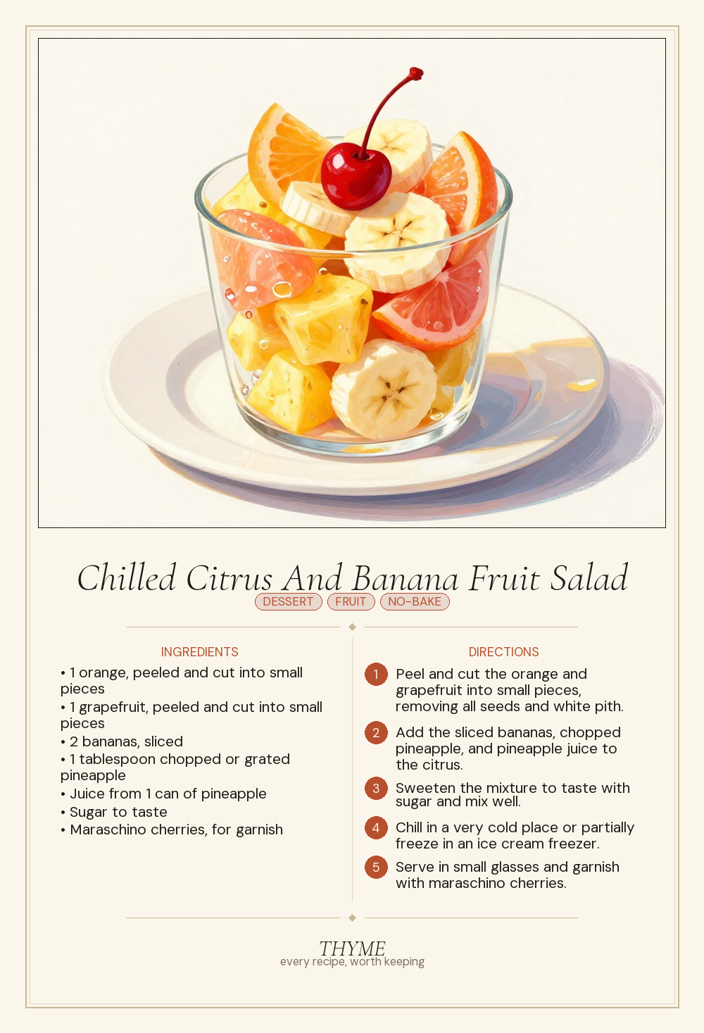 Chilled Citrus And Banana Fruit Salad