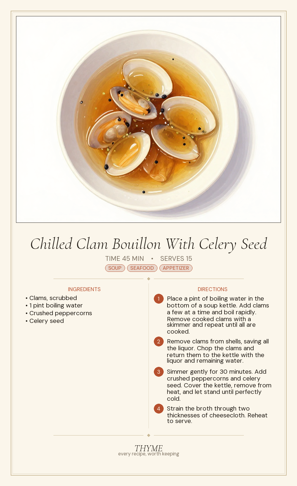 Chilled Clam Bouillon With Celery Seed