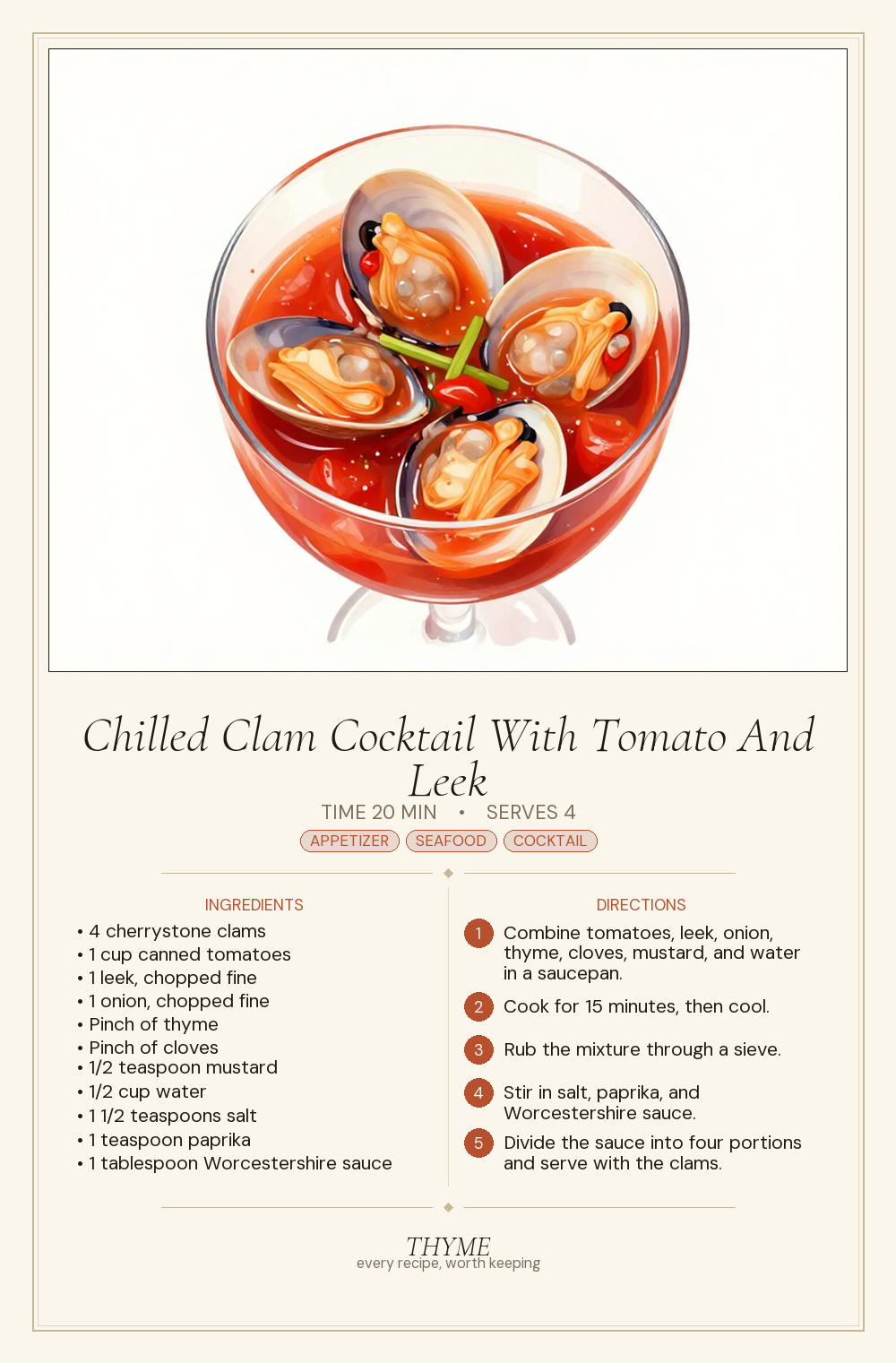 Chilled Clam Cocktail With Tomato And Leek