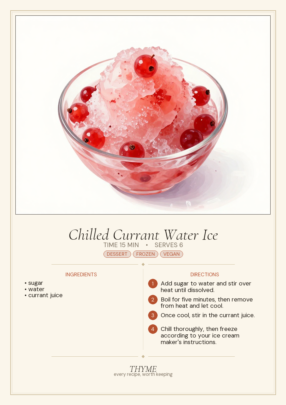 Chilled Currant Water Ice