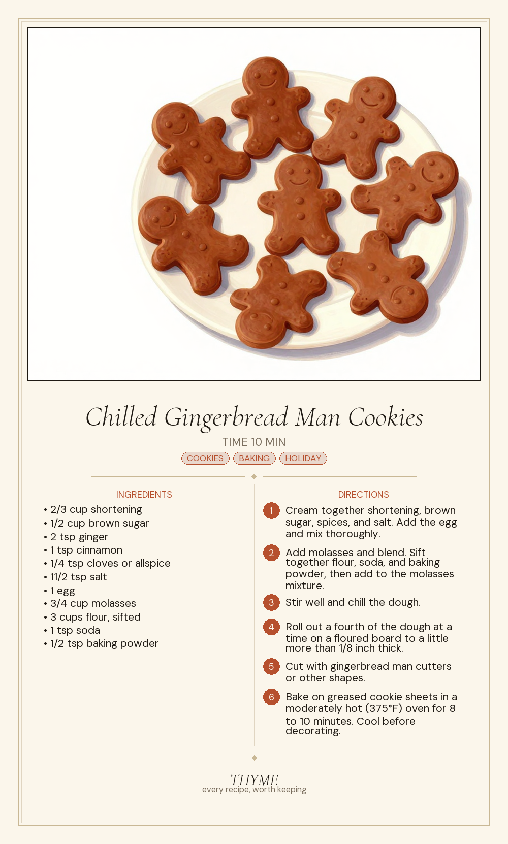 Chilled Gingerbread Man Cookies