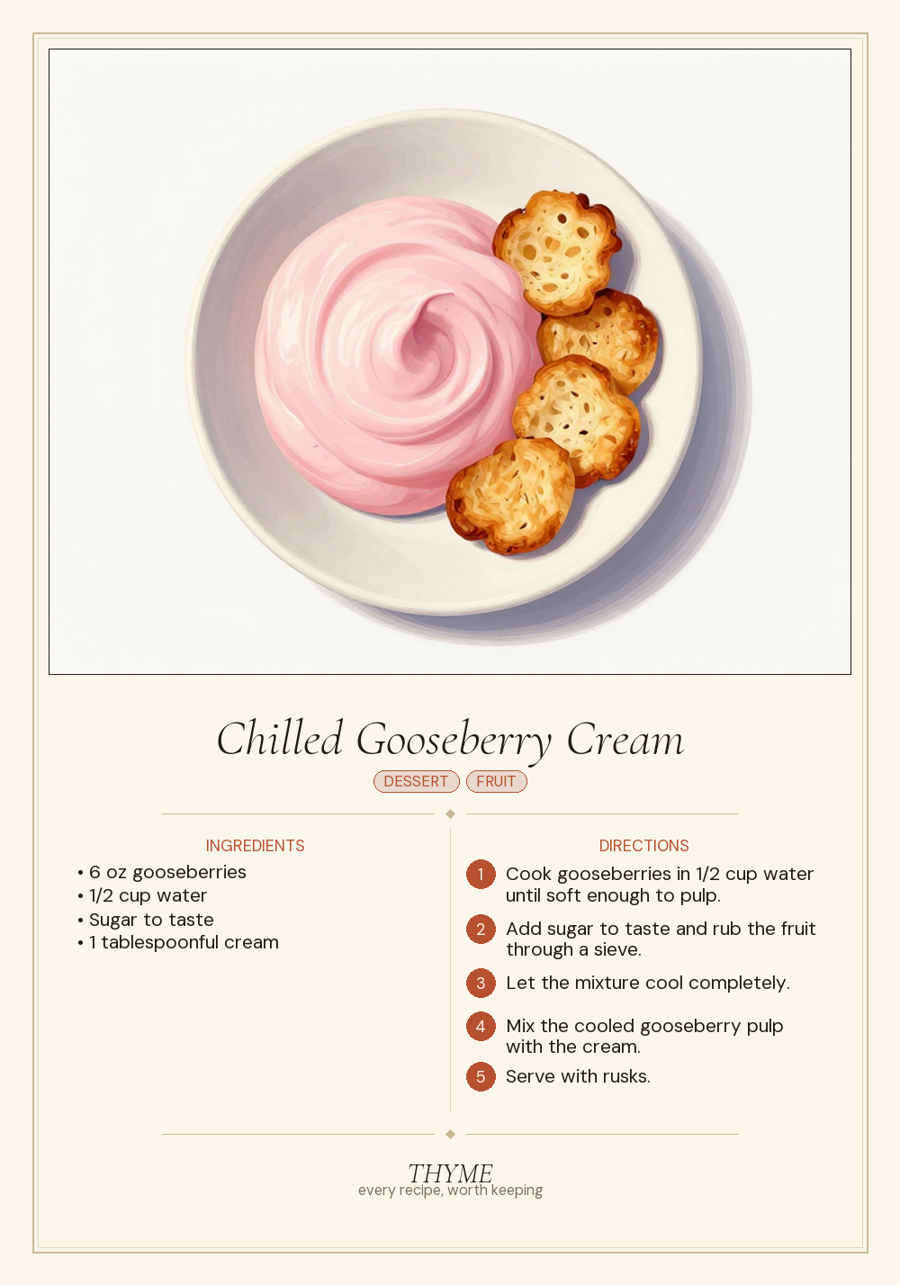 Chilled Gooseberry Cream