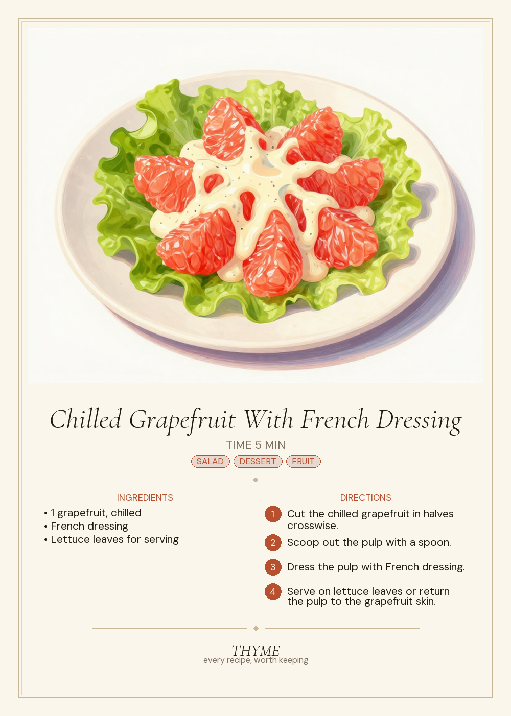 Chilled Grapefruit With French Dressing