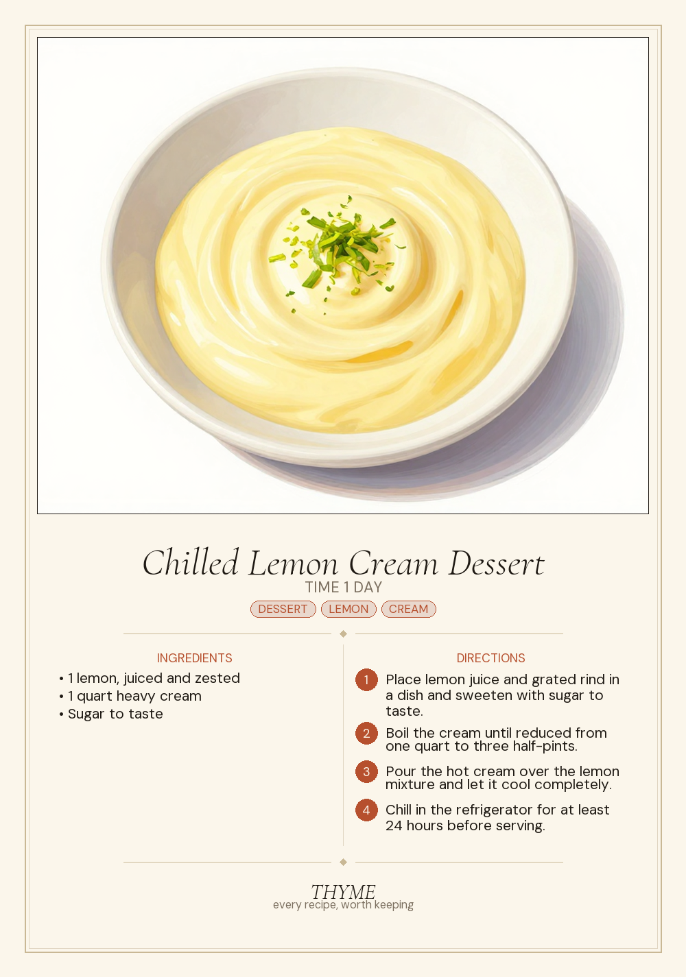 Chilled Lemon Cream Dessert