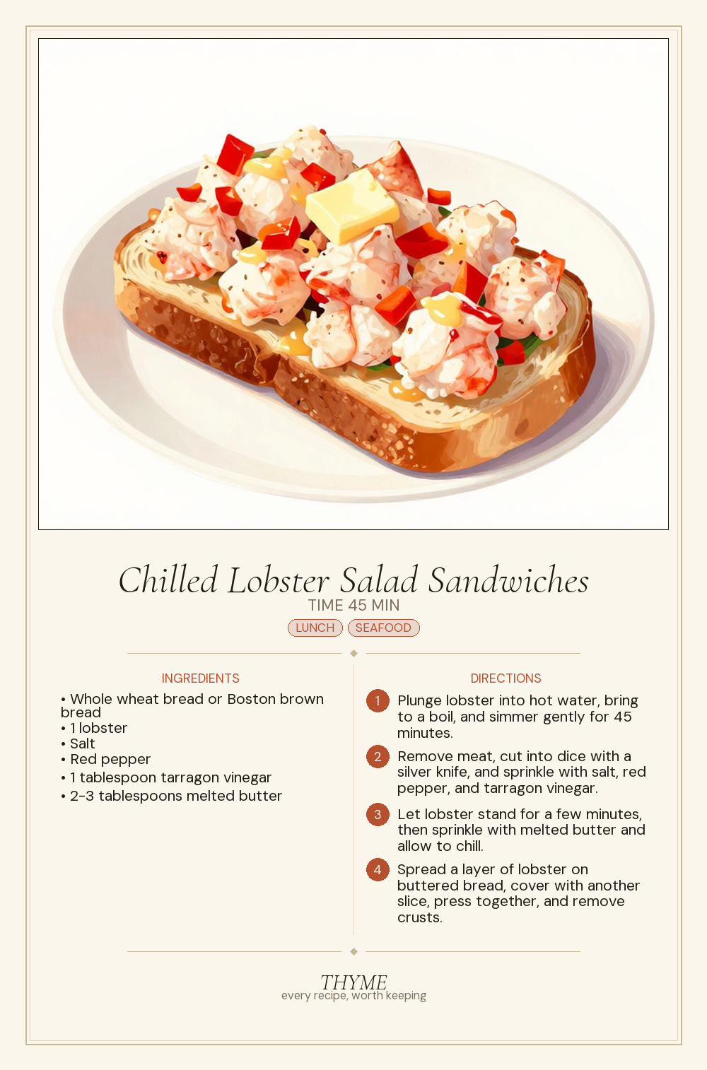 Chilled Lobster Salad Sandwiches