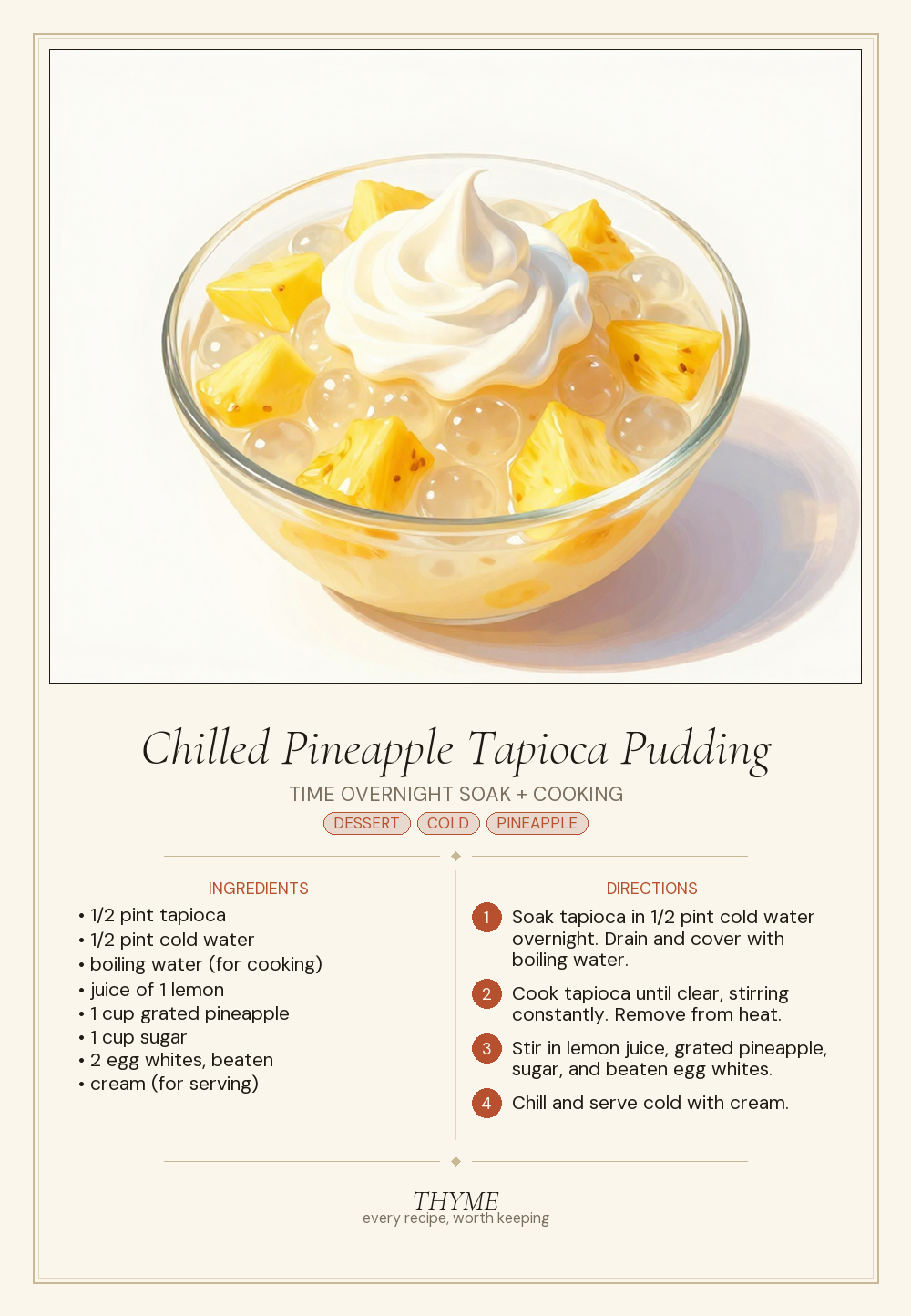 Chilled Pineapple Tapioca Pudding