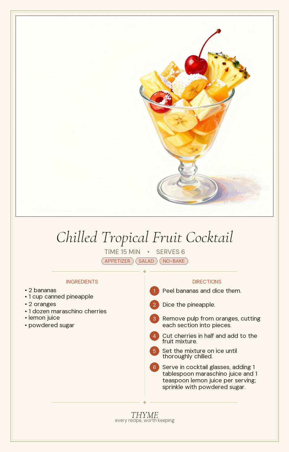 Chilled Tropical Fruit Cocktail