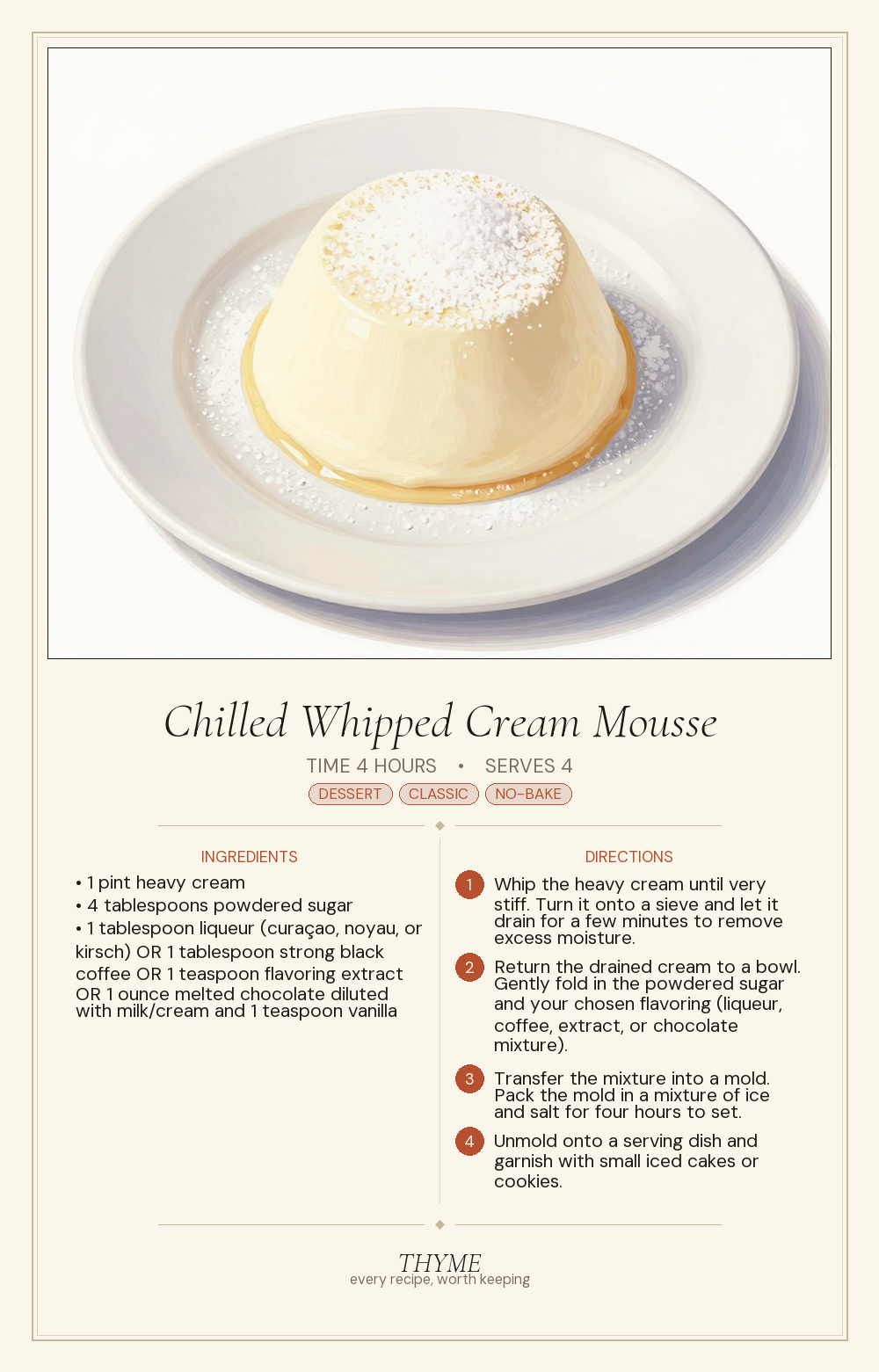 Chilled Whipped Cream Mousse