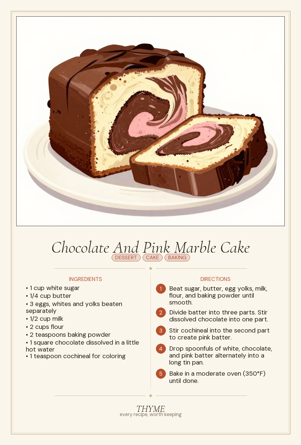 Chocolate And Pink Marble Cake