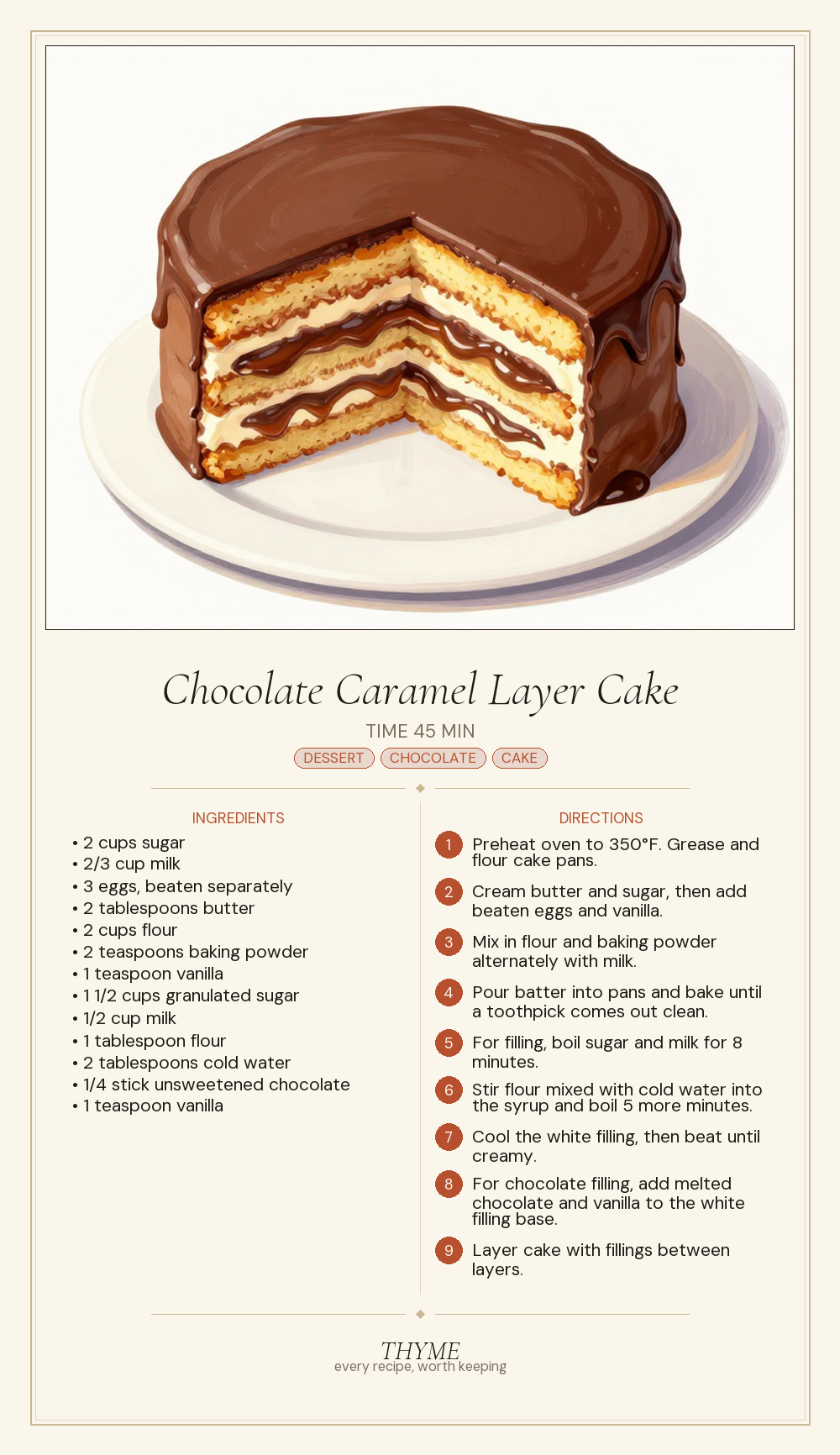 Chocolate Caramel Layer Cake
