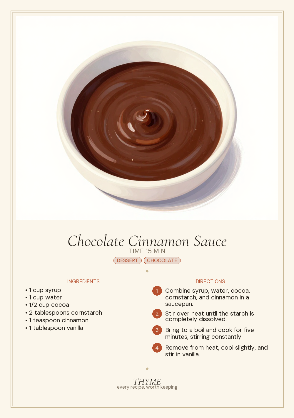 Chocolate Cinnamon Sauce