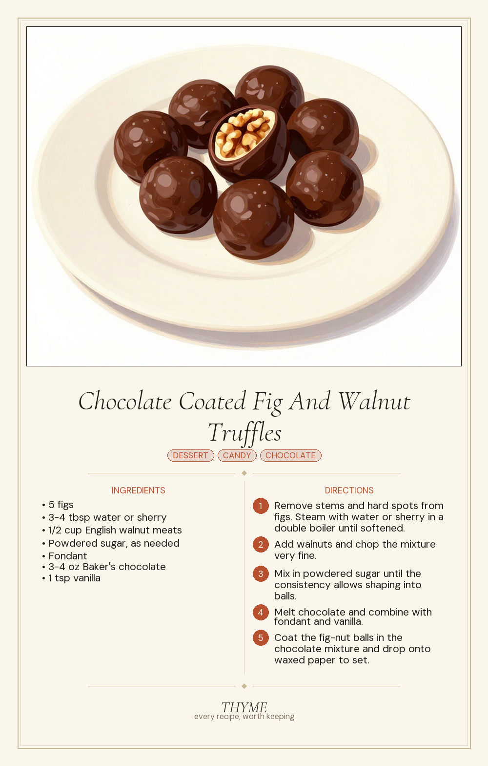 Chocolate Coated Fig And Walnut Truffles