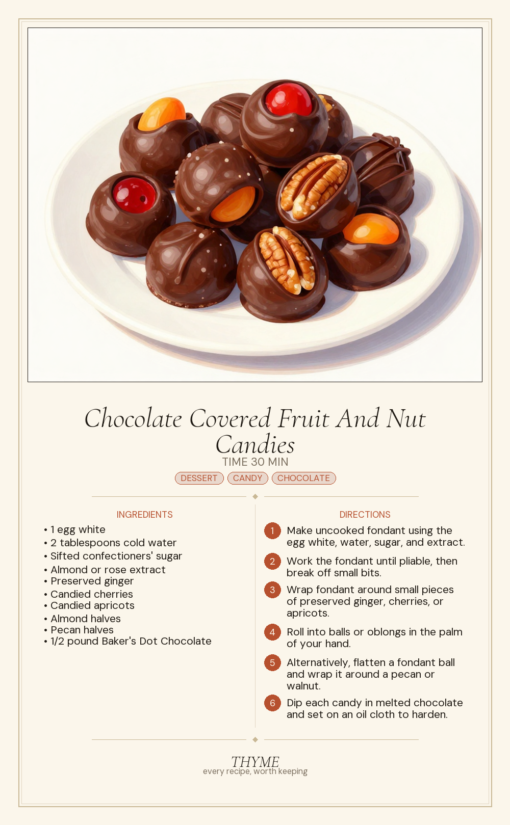 Chocolate Covered Fruit And Nut Candies