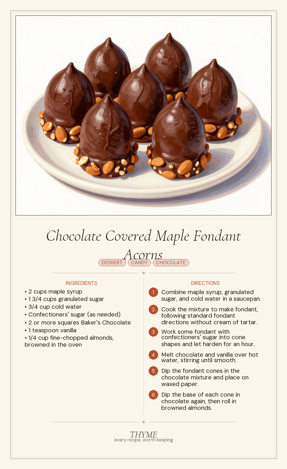 Chocolate Covered Maple Fondant Acorns