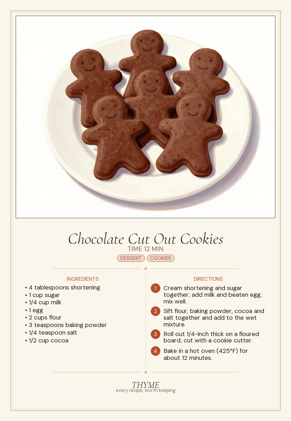 Chocolate Cut Out Cookies