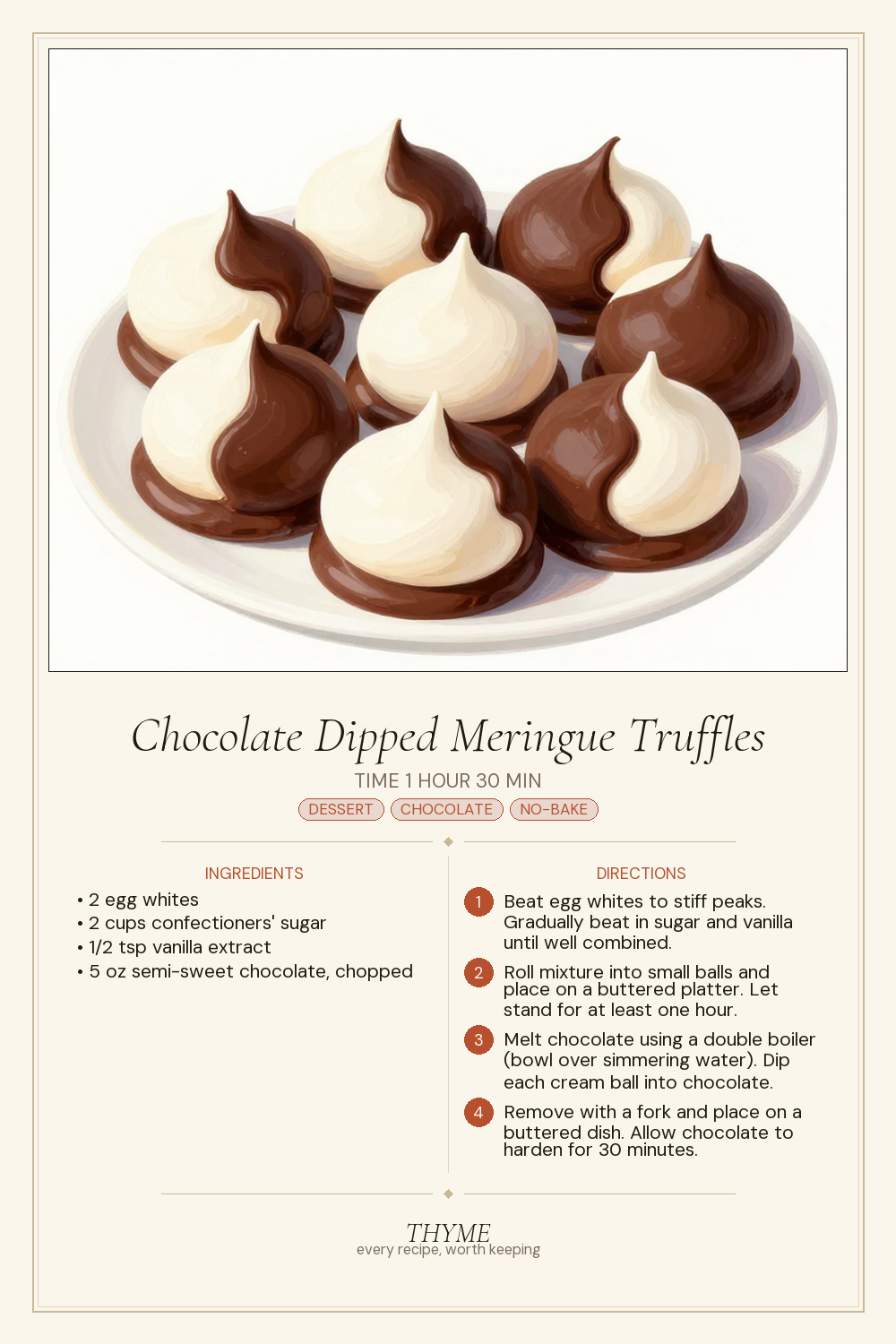 Chocolate Dipped Meringue Truffles