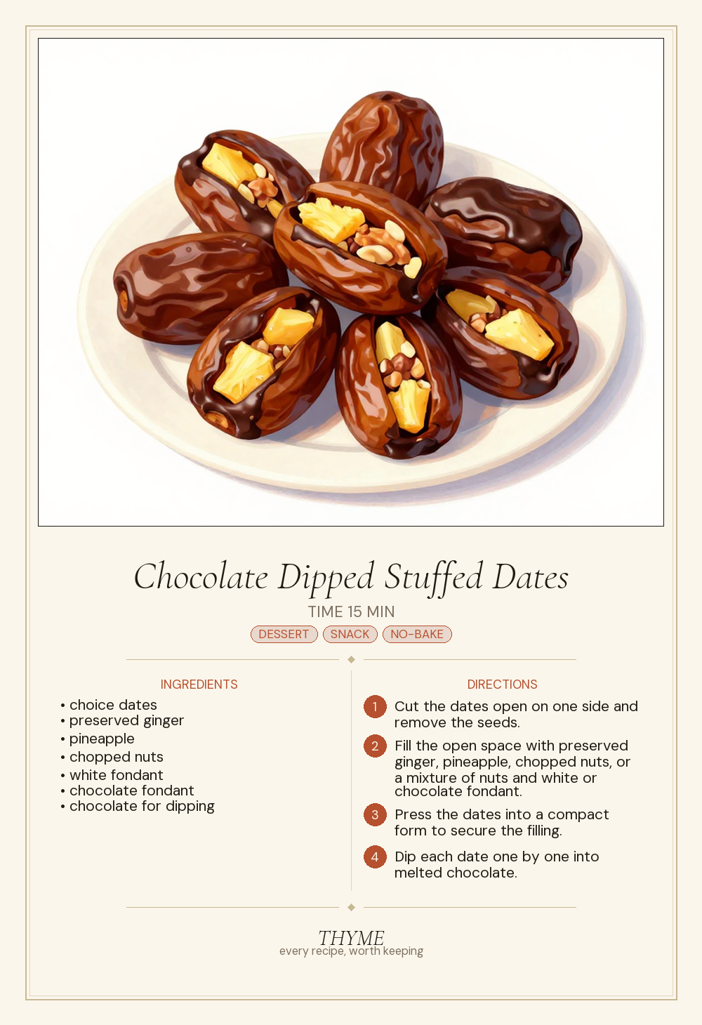 Chocolate Dipped Stuffed Dates