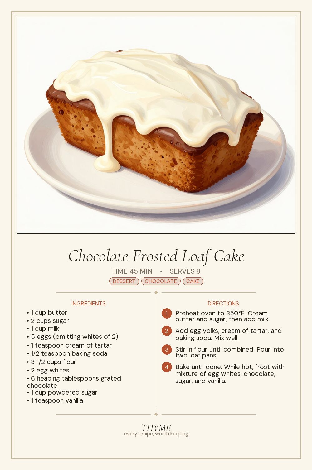 Chocolate Frosted Loaf Cake