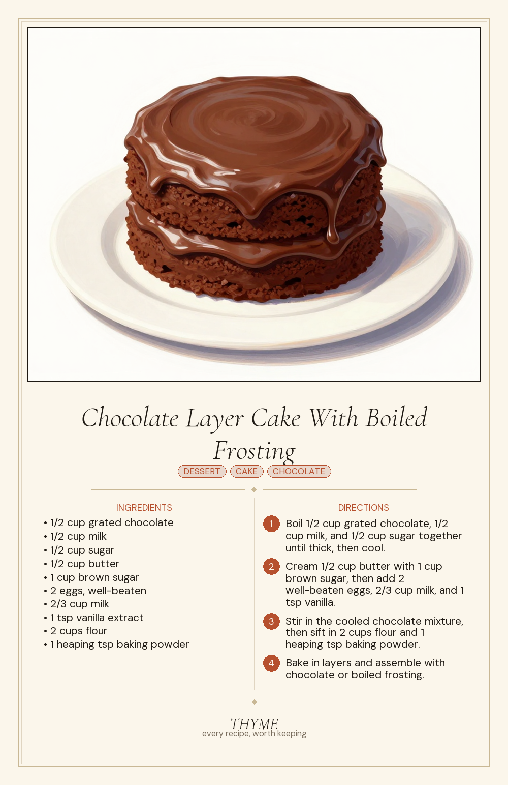 Chocolate Layer Cake With Boiled Frosting