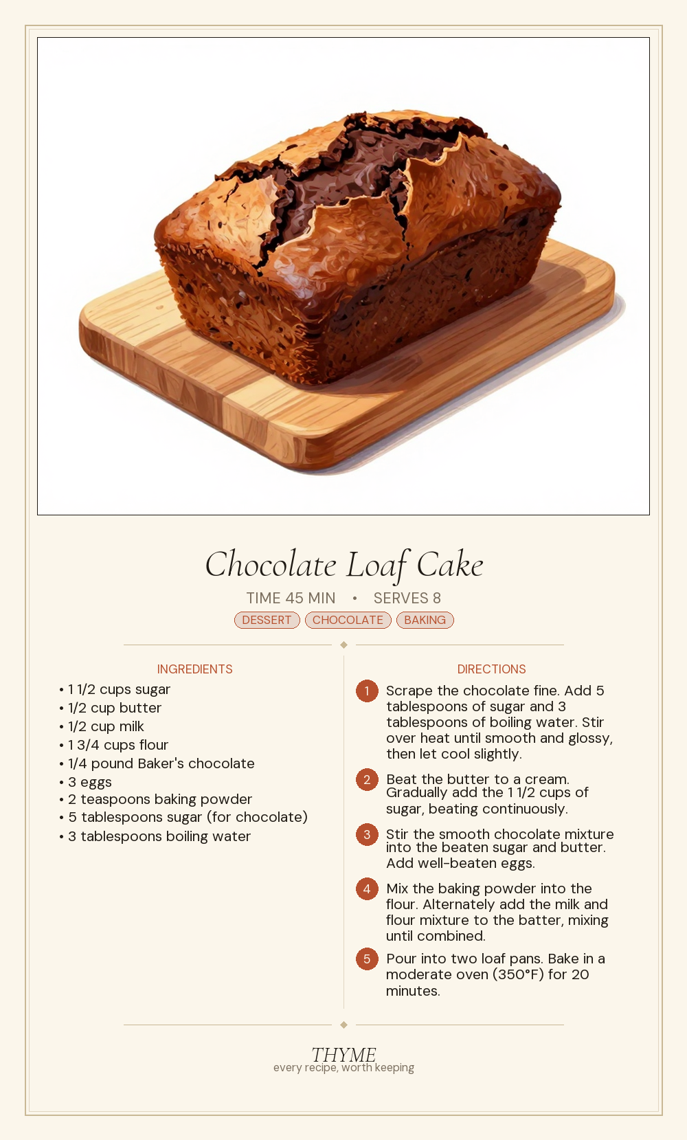 Chocolate Loaf Cake