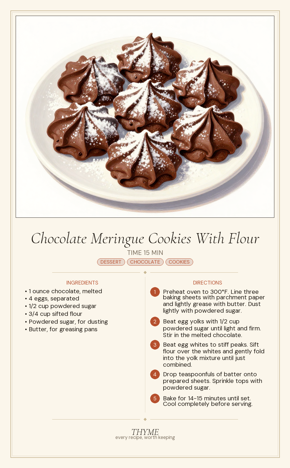 Chocolate Meringue Cookies With Flour