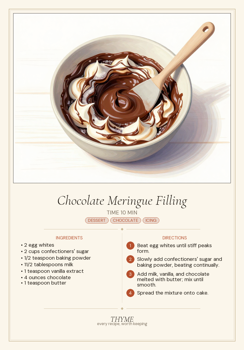 Chocolate Meringue Filling